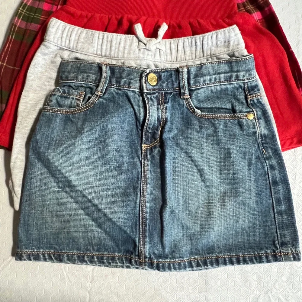 Girls Skirt Bundle Size 5-6 Gymboree Denim Corduroy Plaid 5pc Lot Preppy BTS